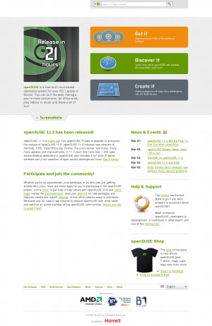 openSUSE website 21 hours pre-launch